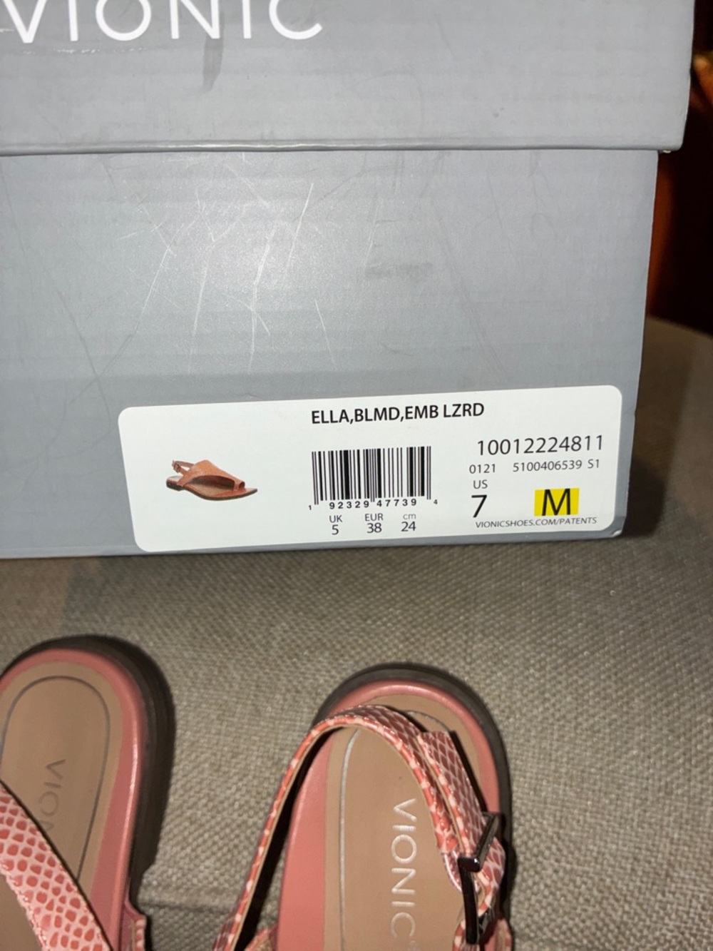 Vionic Ella lizard print Women's Rose Slingback Textured Sandals - Picture 3 of 11